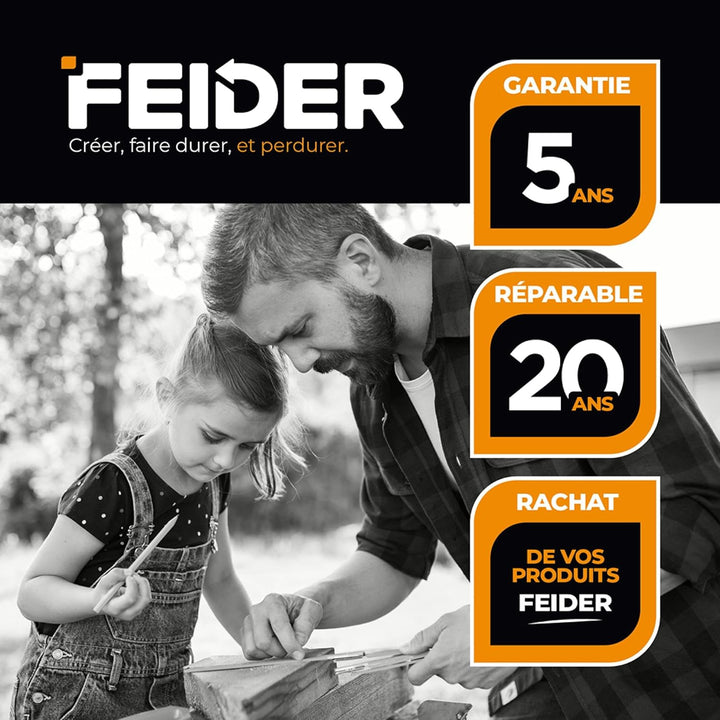 FEIDER FS1612–1 Multimaterial-Tauchkreissäge mit Führungsschiene 1400W - Scheibendurchmesser 165mm -