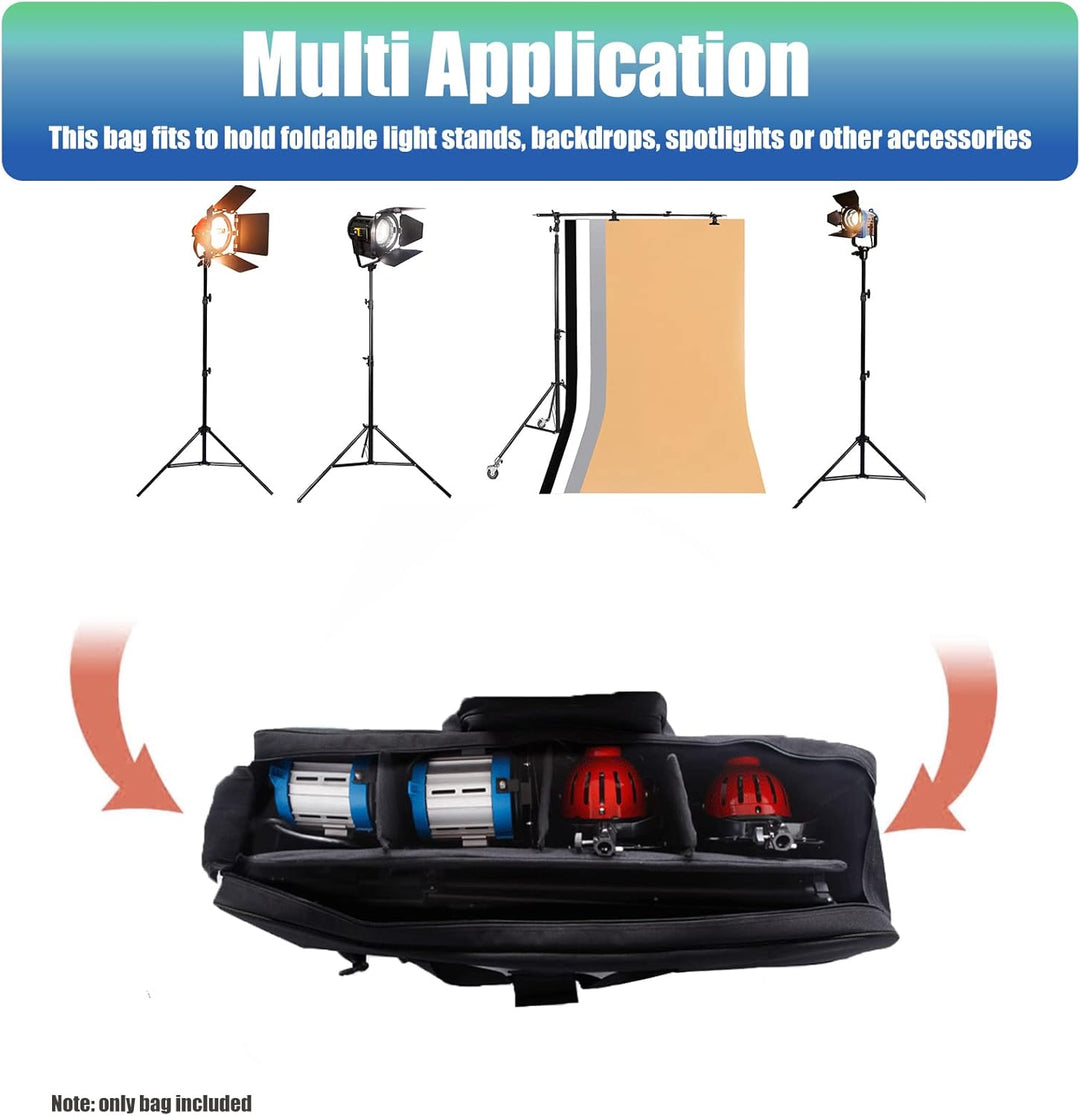 PYXEL STUDIO Robuste Tragetasche für Fotostudio, Beleuchtung, 110 cm x 26 cm x 22 cm – tragbare, lei