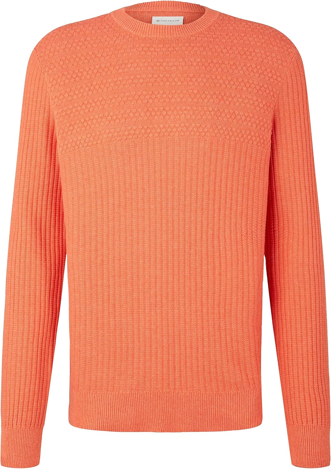 TOM TAILOR Herren Strickpullover S 11834 - Soft Peach Orange, S 11834 - Soft Peach Orange