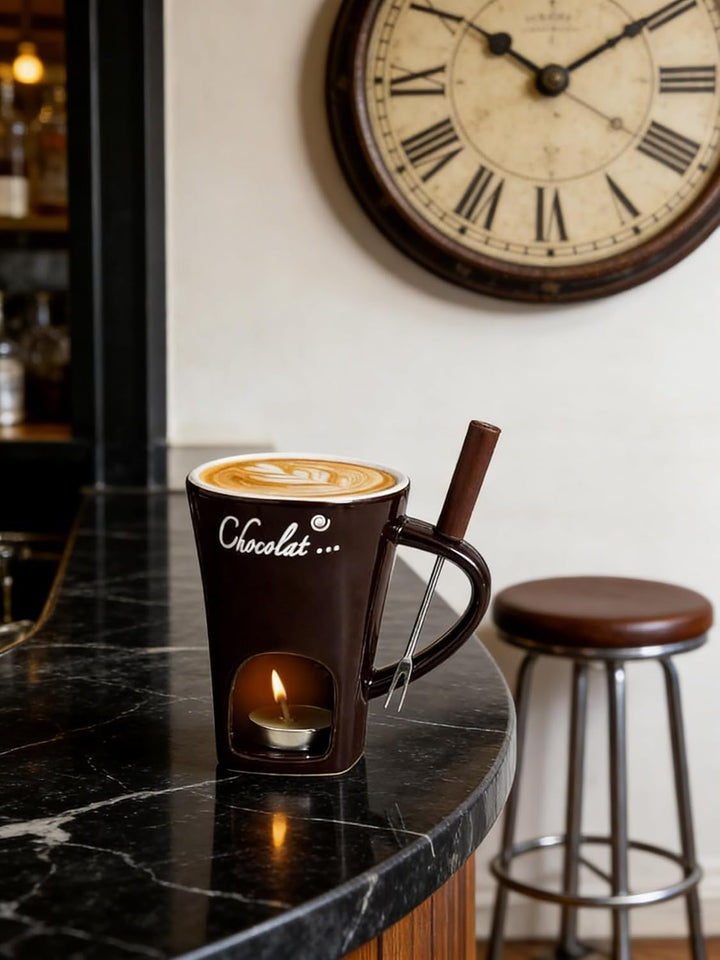 Schokoladenfondue Tasse Schoko Fondueset Fondue Tasse Schokofondue Teelicht Schokofondue Mit Gabeln