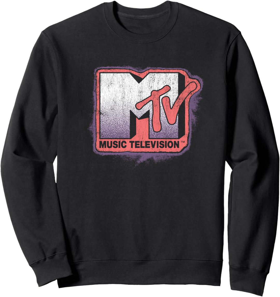 MTV Distress Static Glow Logo Sweatshirt