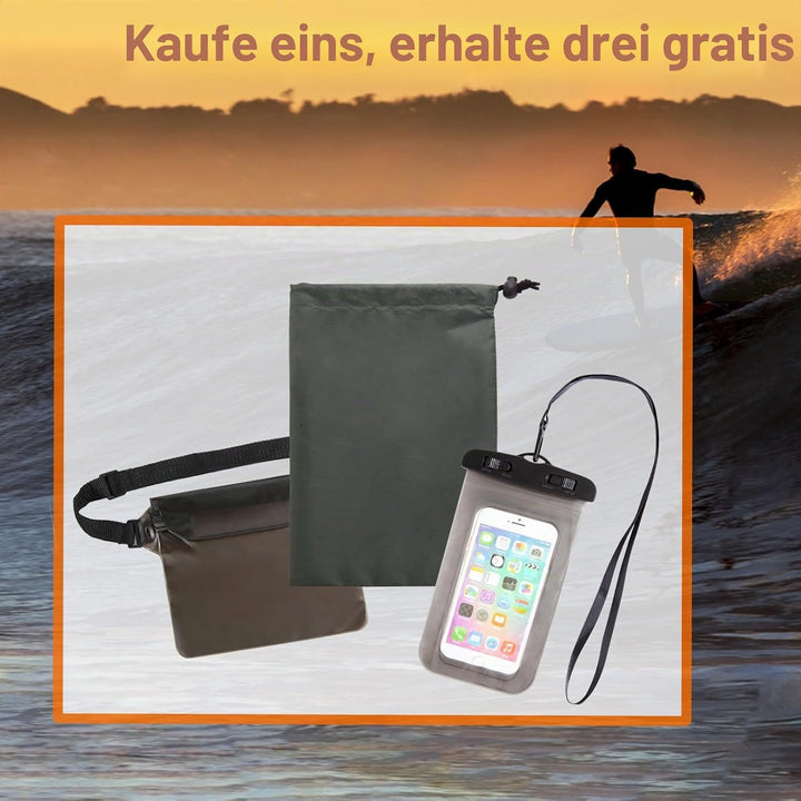 Dry Bag Rucksack,20L IPX8 wasserdichte Rucksack Rolltop mit Handyhülle,Wasserfester Tasche Schwimmen