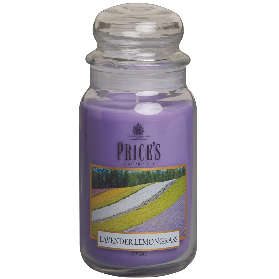 Price's Candles Duftkerze im Glas, Lavendel und Zitronengras Frisch, Frisch