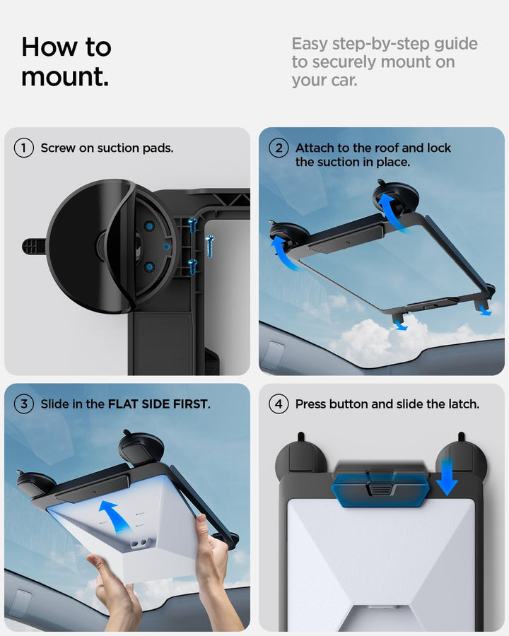 Spigen Starlink Mini Halterung [Starke Haftkraft bis 23 kg] Saugnapfhalterung mit Schnellverschluss-