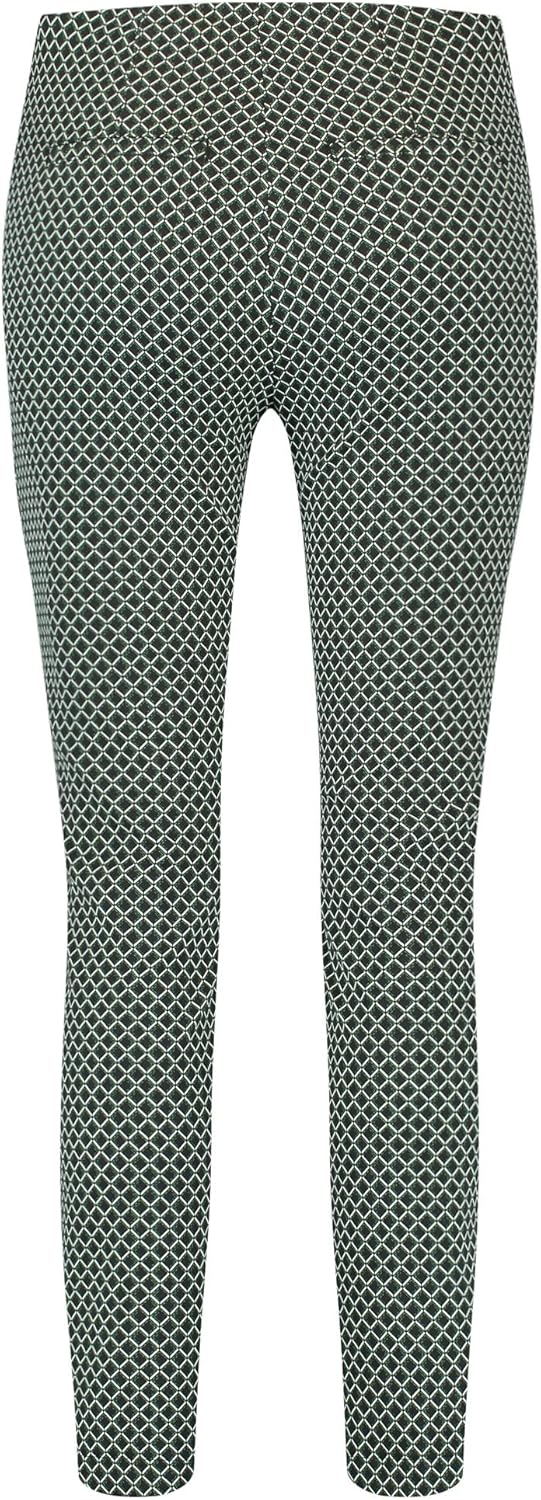 Gerry Weber Damen Gemusterte 7/8 Hose Slim Fit Gemustert 7/8 Länge 36 Schwarz/Grün Druck, 36 Schwarz