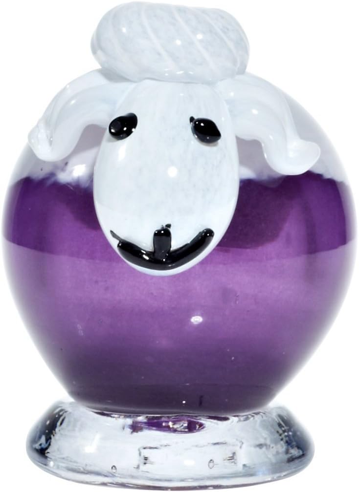 CRISTALICA Glasfigur Schaf lila/weiss 10,5cm