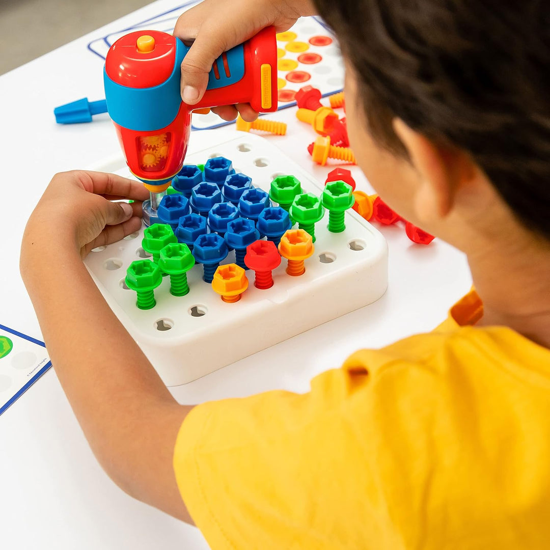 Learning Resources Design & Drill Muster & Formen, ab 3 Jahren, motorikspielzeug mit Bohrer, STEM Le