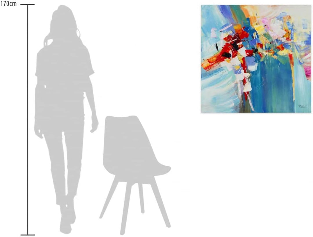 KunstLoft Leinwandbild | 100% HANDGEMALT | 80x80cm | Gemälde 'Somewhere in Wonderland' | Abstrakt |