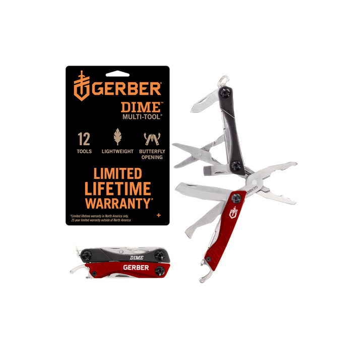 Gerber Mini-Tool Dime, Rot, GE30-000417, Mehrfarbig