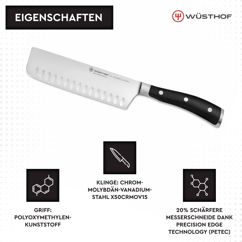 WÜSTHOF Classic Ikon Nakiri 17 cm, Silber