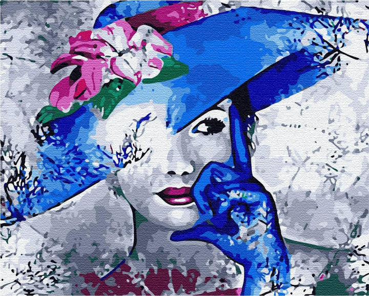 Artnapi Malen nach Zahlen Erwachsene mit Rahmen | DIY Handgemalt | Mädchen mit Hut | Kit für Anfänge