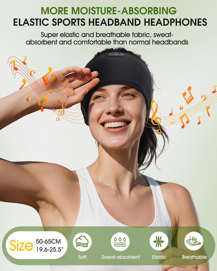 MUSICOZY Schlafkopfhörer Bluetooth 5.4, Bequem &amp; Ultraleicht Stirnband kopfhörer zum Schlafen mit Hi