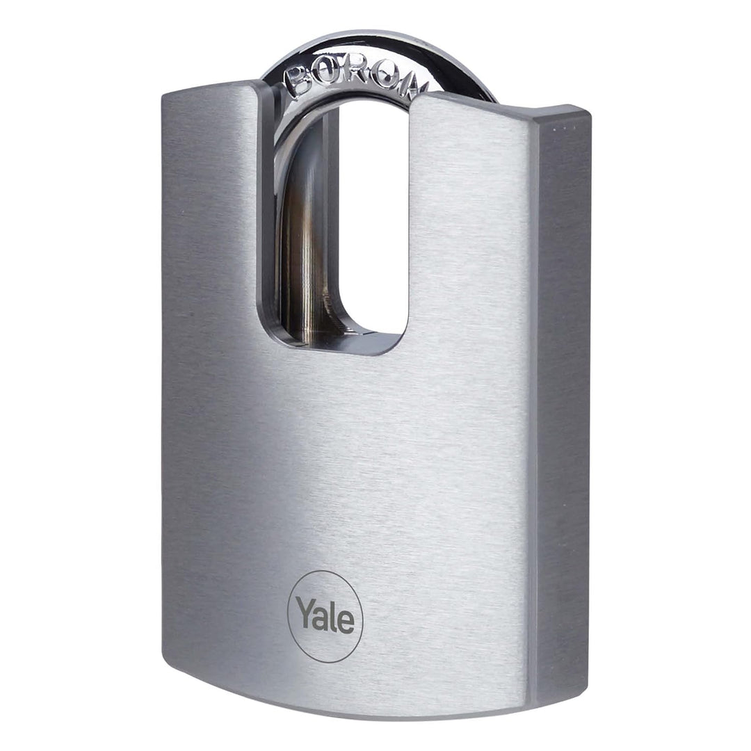 Yale Y122B/50/123/1, Hochsicherheit, 50 mm, Messing, Vorhängeschloss, verchromt, wetterfest, Doppelv