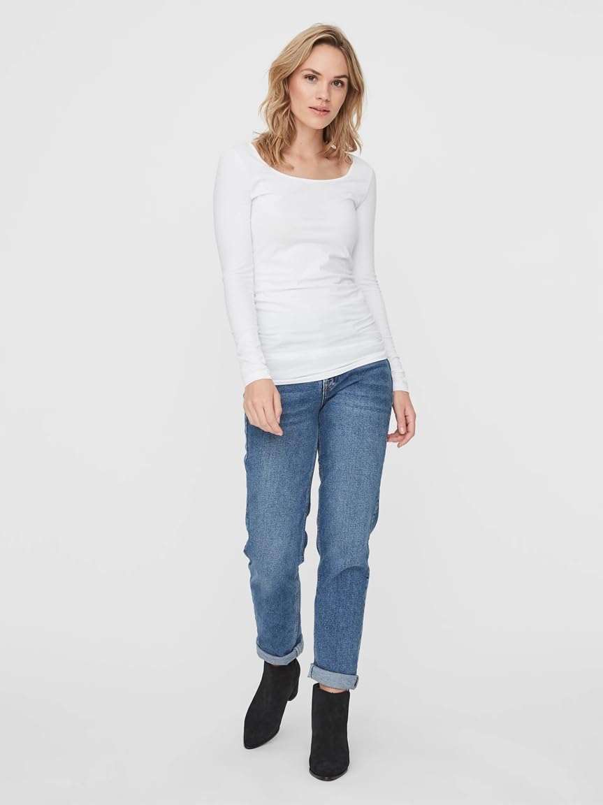 VERO MODA Female Top VMMAXI 2-Pack T-Shirt S Blau/Weiss (1x Insignia Blue/1x Bright White), S Blau/W