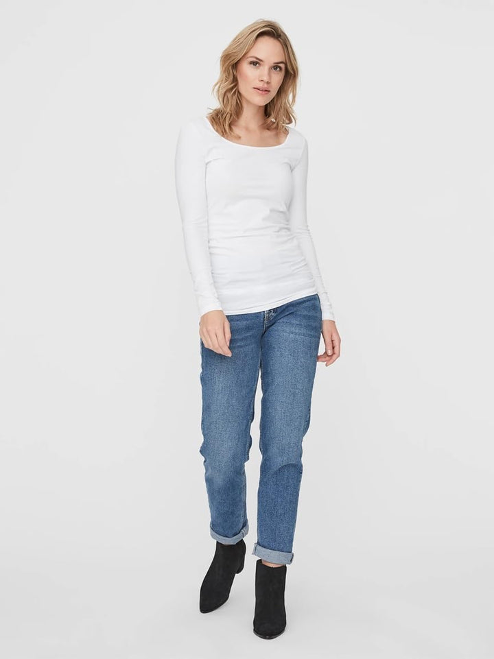 VERO MODA Female Top VMMAXI 2-Pack T-Shirt S Blau/Weiss (1x Insignia Blue/1x Bright White), S Blau/W