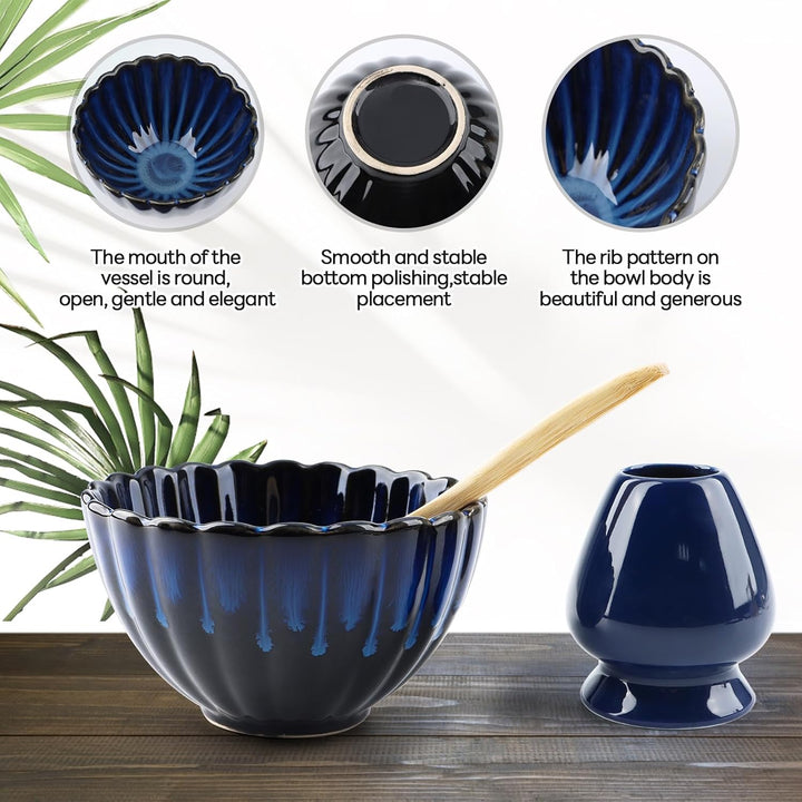 Matcha Set,Matcha-Schneebesen-Set (6-teilig),Matcha Tea Set,Keramik Matcha Kit Enthält Matcha-Schale