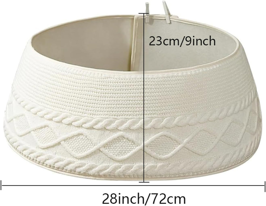 Weihnachtsbaumring Für Künstliche Bäume, Cremefarbener Gestrickter Weihnachtsbaumkragen, Cremefarben