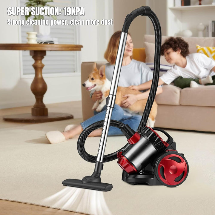 Bodenstaubsauger, beutellos, 2000 W, Staubsauger mit Hochleistungs-Filtration und leisem Design, lei