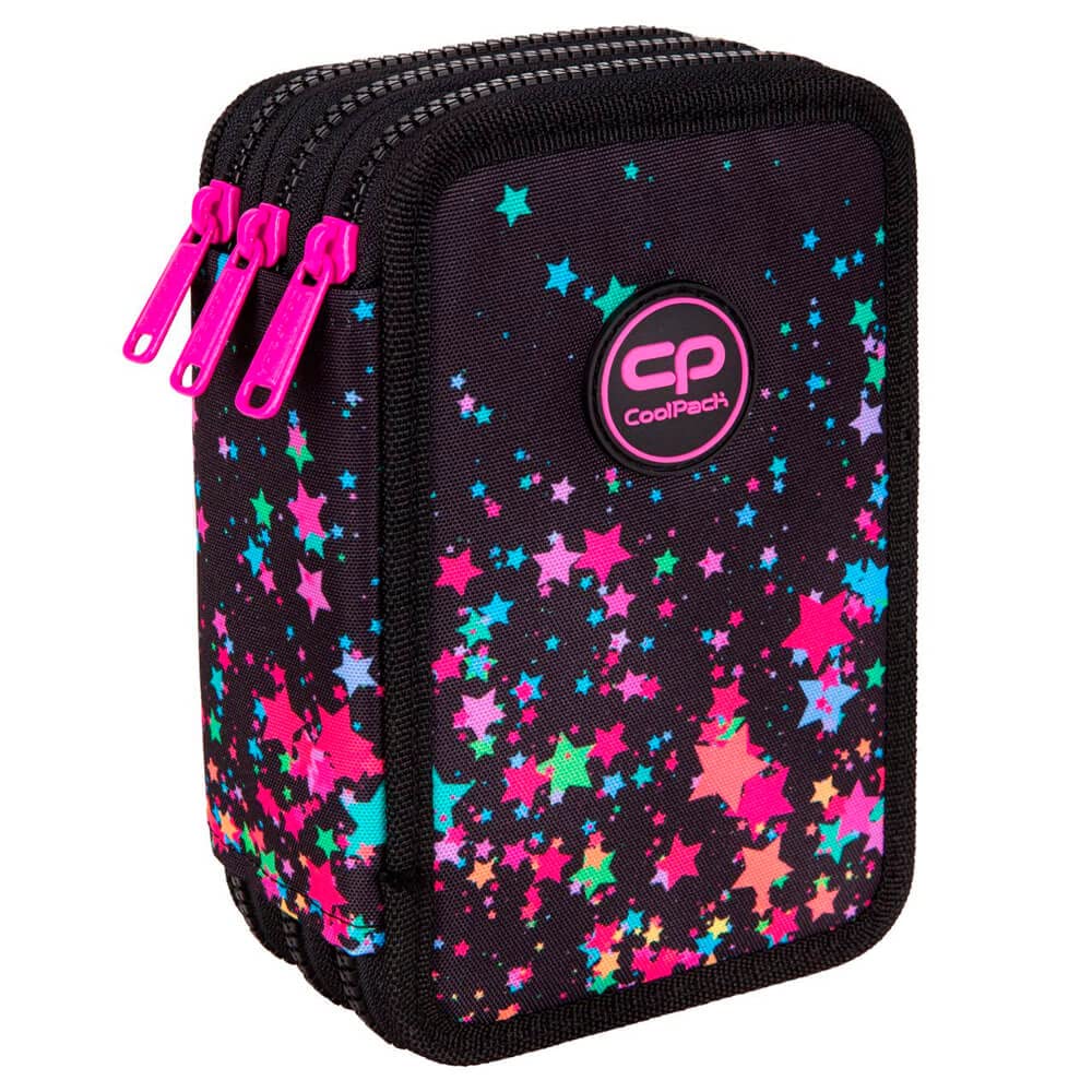 CoolPack Mäppchen Federtasche XXL 3-Fach Schulstiftetui, dreifaches Federmäppchen 44-teilig gefüllte