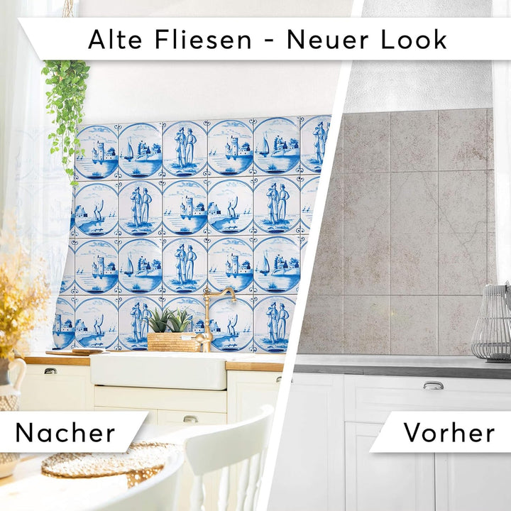 CREATISTO Klebefliesen Stickerfliesen Fliesenfolie - Aufkleber Sticker für Wandfliesen I Klebefliese