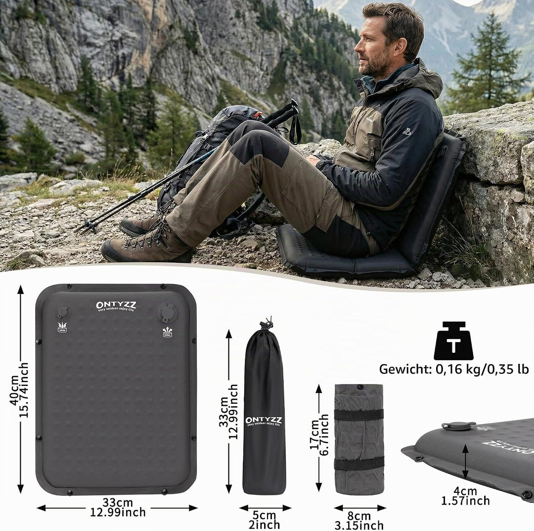 ONTYZZ Sitzkissen Selbstaufblasendes 41 x 33 x 4 cm Camping Sitzmatte Sitz Kissen Outdoor Faltbar Ki