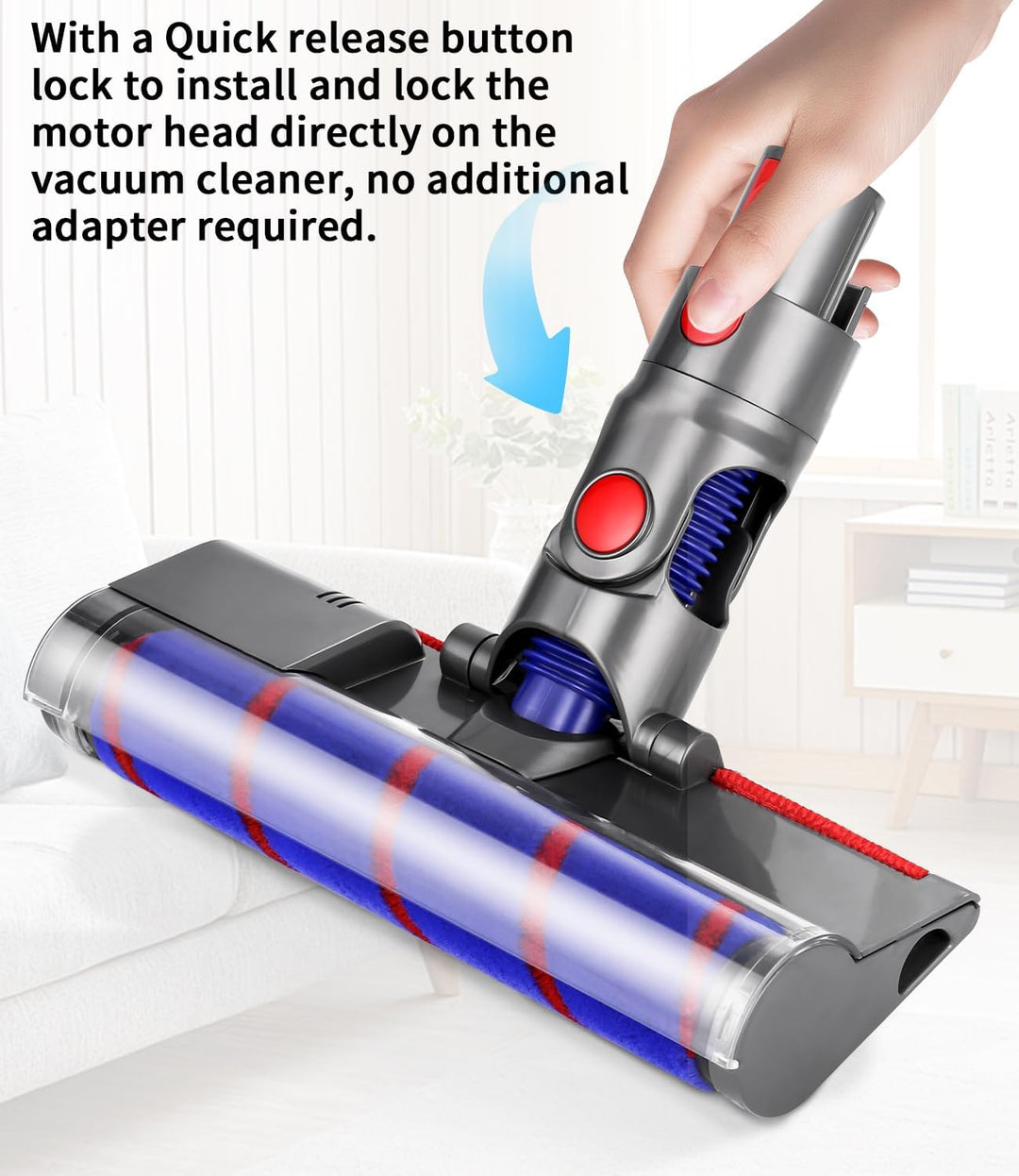Elektrische Bürste kompatibel für Dyson V7, V8, V10, V11, V15, Zubehör Bodenbürste mit Direktantrieb