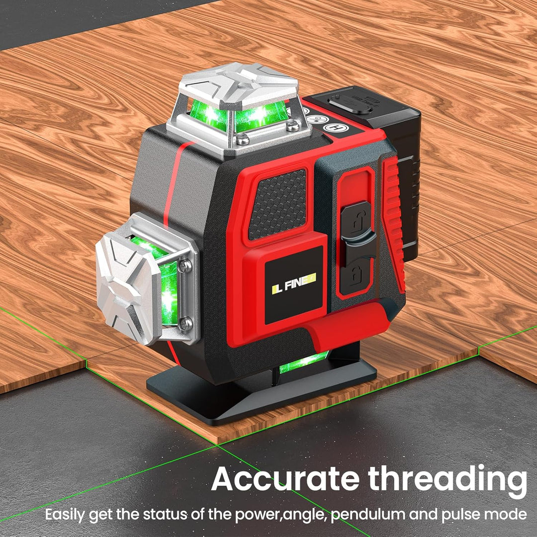 Kreuzlinienlaser mit Stativ, 4D-Laser Wasserwaage mit 16 Linien, selbstnivellierender Laser, Kreuzli