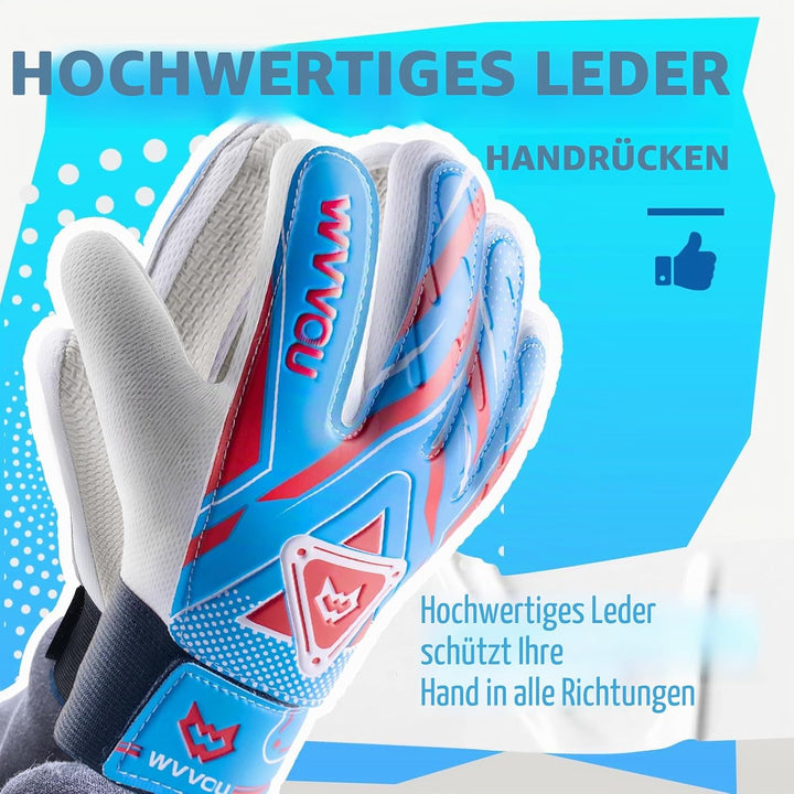 WVVOU Torwarthandschuhe Kinder und Jugendliche, Fussball Torwarthandschuhe, Fussballhandschuhe, Dopp