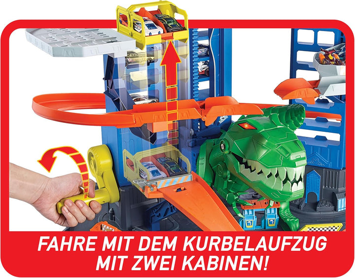 Hot Wheels City Robo T-Rex Ultimate Garage Multi-level multi-play mode Stores 100 plus 1:64 scale ca