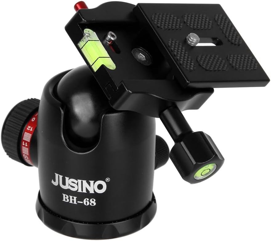 JUSINO BH-68 Kugelkopf Stativkopf aus Aluminium, 15kg Belastbarkeit