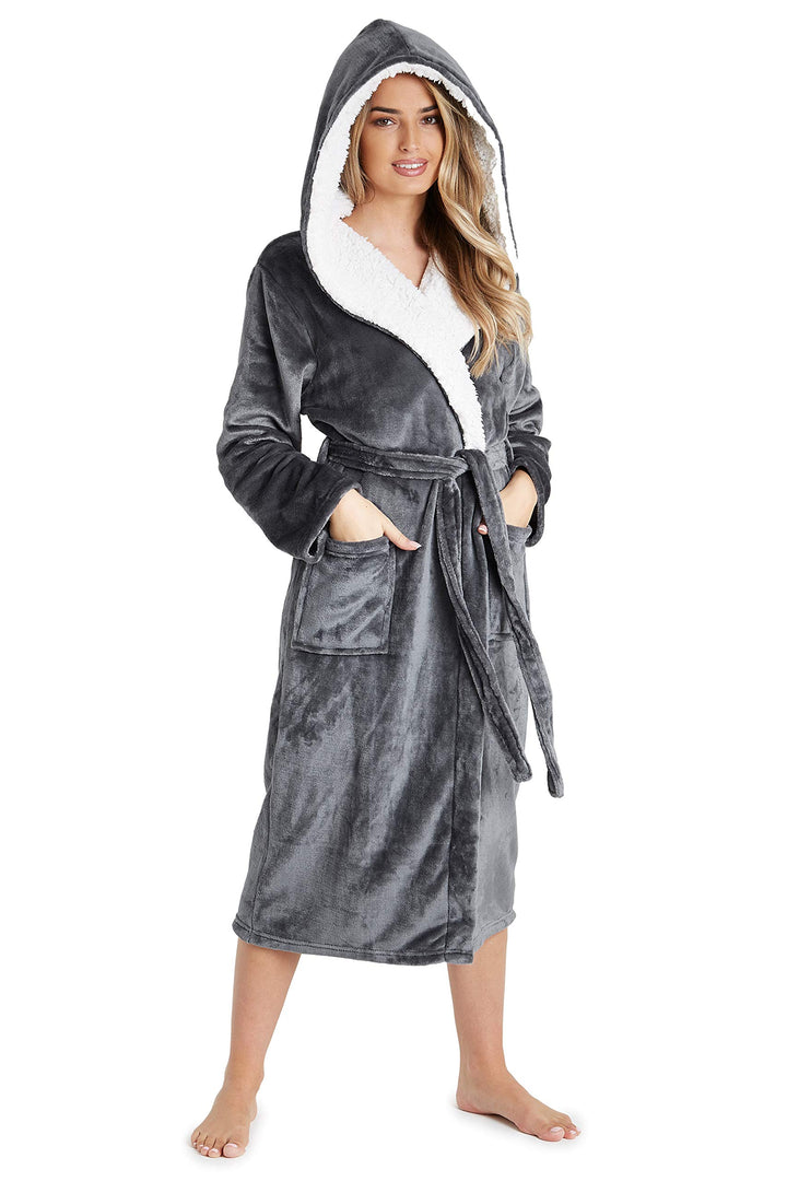 CityComfort Bademantel Damen Flauschig, Morgenmantel Damen, Fleece Bademäntel für Damen, S-XL XL Dun