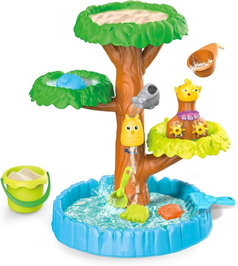 Sand- und Wasserbaum-Aktivitätsset für Outdoor-Garten & Strand, Spielzeit, Jungen und Mädchen ab 3 J