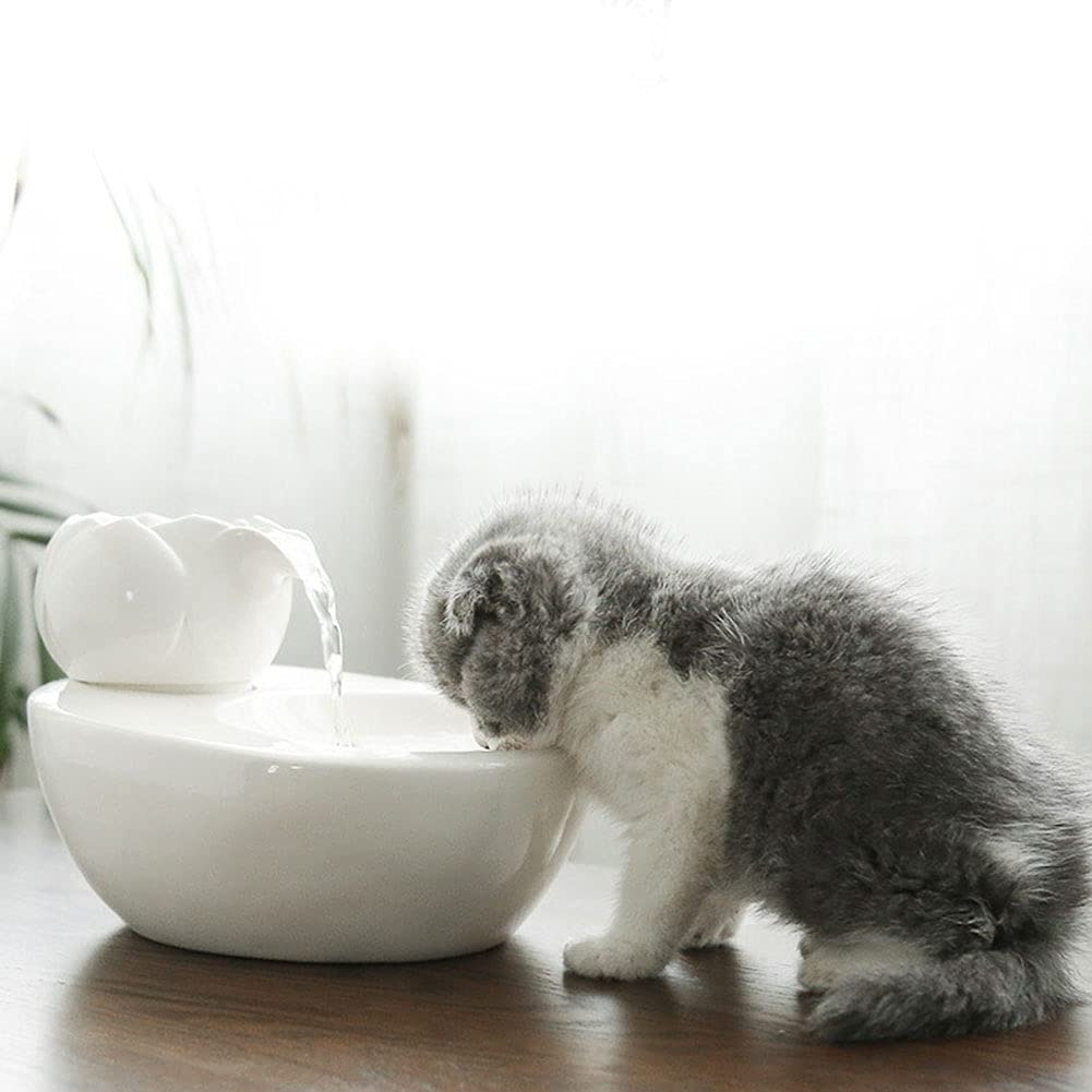 katzentrinkbrunnenKatze Wasserspender,automatischer Zirkulations-Haustier-Wasserspender,Lotus Vertik