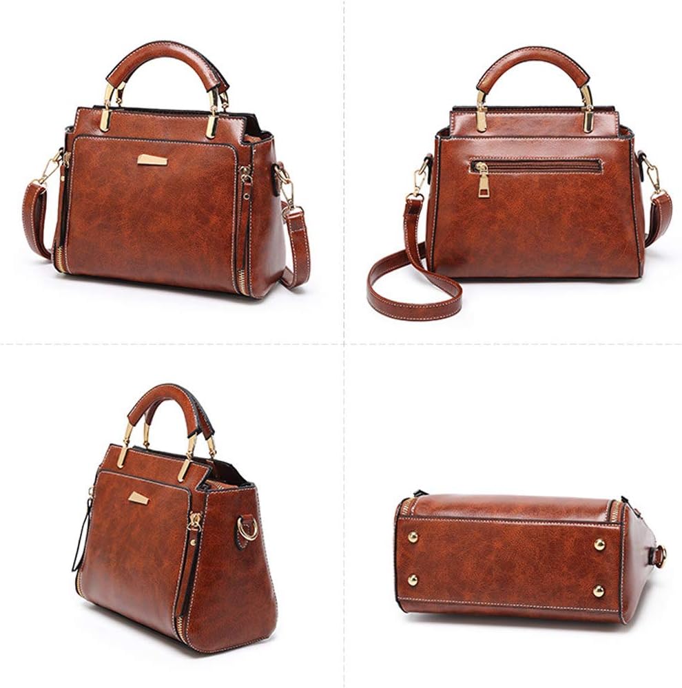 Damen Tasche Umhängetasche Handtasche Frauen Klein Schultertasche Weekender Lack PU Leder DE77214 Br