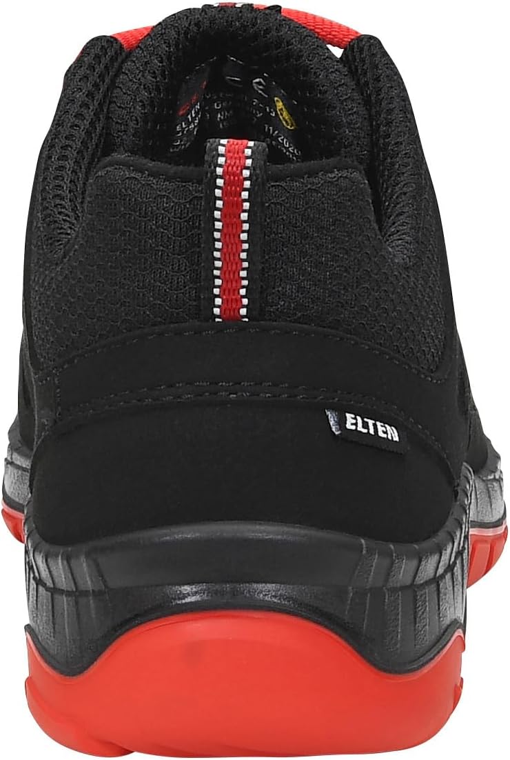 ELTEN Sicherheitsschuhe Maddox Black-red Low ESD S3S, Damen und Herren, Textil, Stahlkappe, leicht,