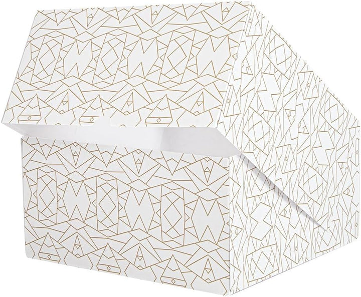 50 Stück Konditorschachteln mit Fenster 'Thepack' 250 g/m2 + Opp, 24 x 24 x 12 cm, Weiss, Nano-Mikro
