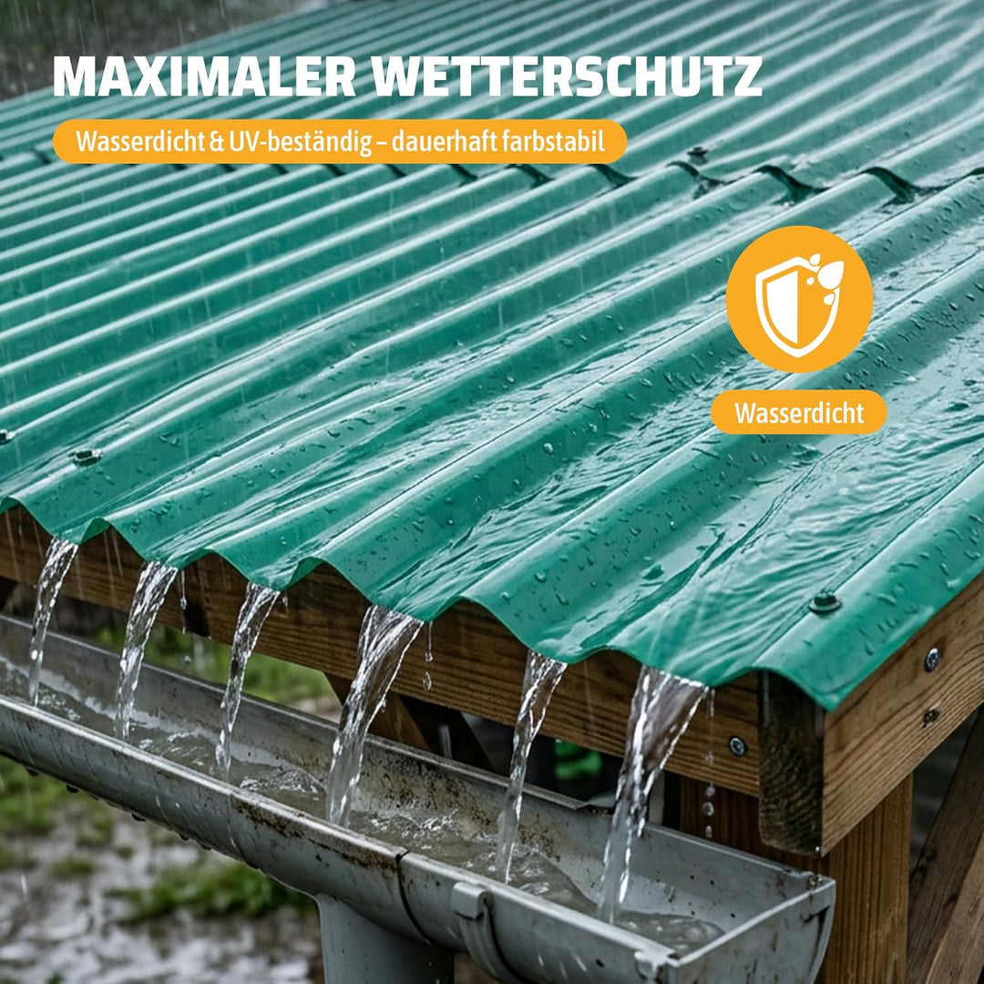 Thanaddo Wellplatten grün, 22er Set Wellplatte Dach Kunststoff Welldach mit Schrauben, wetterfest Da
