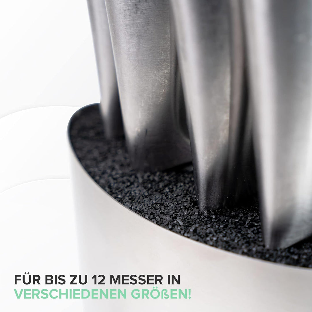 Coninx Messerblock ohne Messer - Messerblock mit Borsteneinsatz - Knife Block in Silber - Universal
