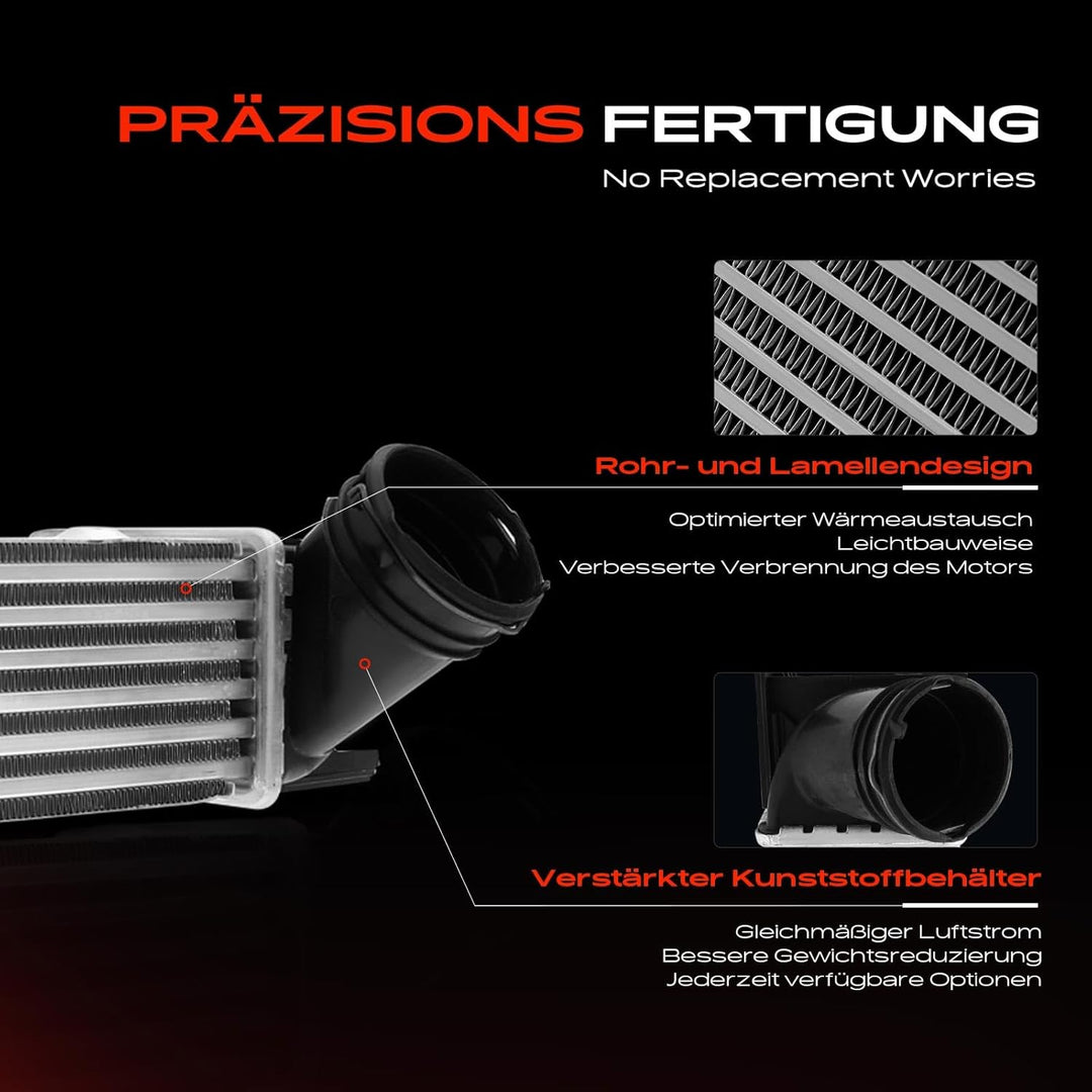 Frankberg Ladeluftkühler Turbokühler Kompatibel mit 1er E81 E87 120d 123d 2004-2012 3er E90 320d 200
