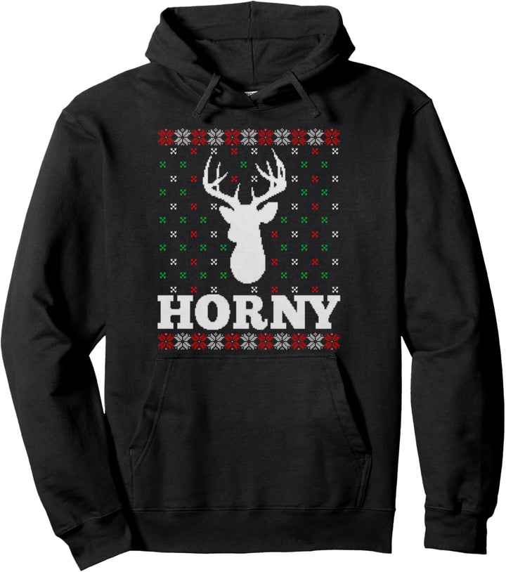 Lustige Weihnachten Naughty Horny Ugly Christmas Pullover Hoodie