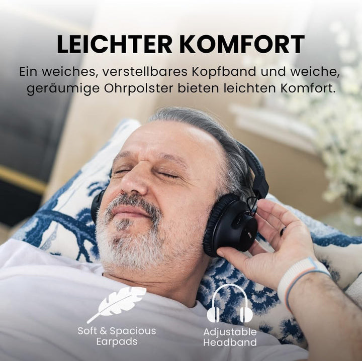 Avantree HT41899 Plus 2 – Dual Bluetooth 5.3 Kabellose Kopfhörer für Fernseher, mit Sender & Lade-Do