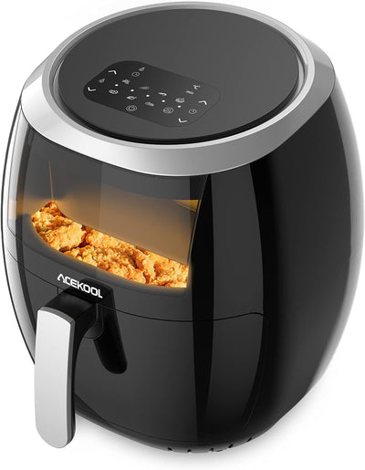 Heissluftfritteuse 8L 1800W, Air Fryer mit Sichtfenster, Einstellbare Temperaturregelung, Digitalem