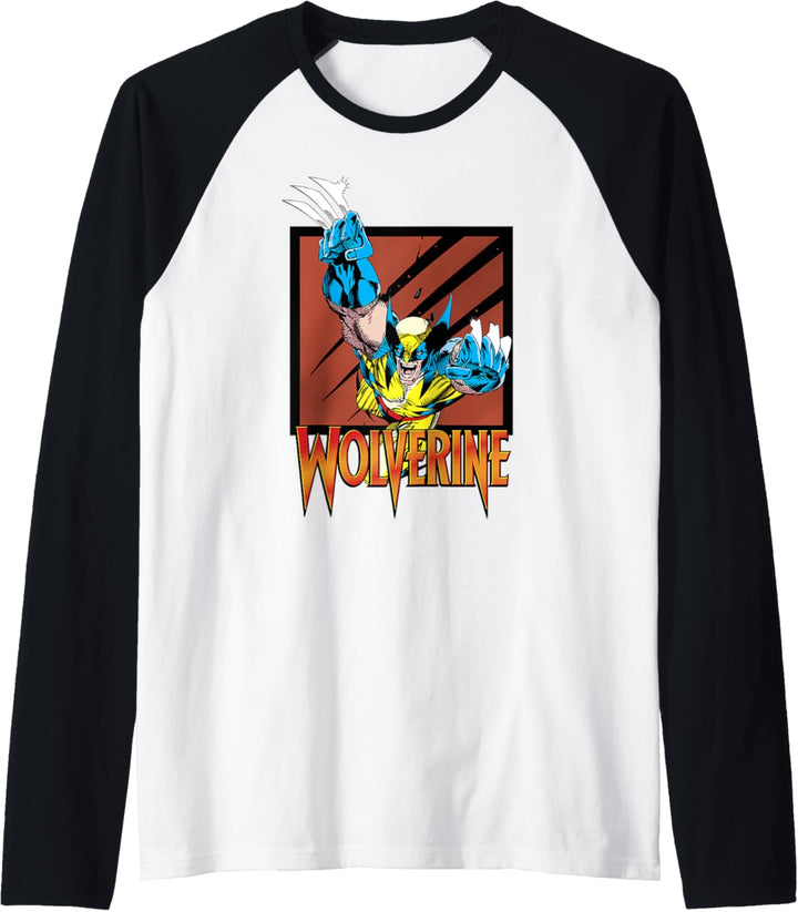 Marvel X-Men Wolverine Leaping Portrait Raglan