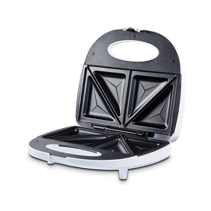 KHG Sandwichmaker weiss Kontaktgrill Toaster 700W mit Antihaftbeschichtung, Verriegelung & Kontrolll