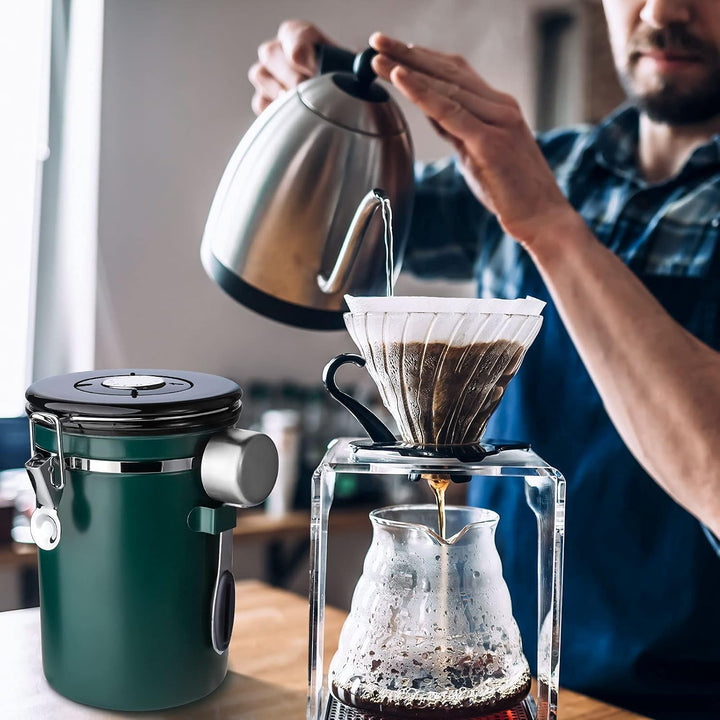 Frasheng Kaffeedose,Kaffeedose Luftdicht,Kaffeebohnen Behälter aus Edelstahl,Vakuum Kaffee Dose,mit