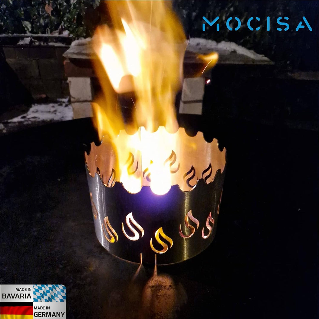 mocisa Edelstahl Wokaufsatz Ø 20cm für Feuerplatte | Grillplatte | Plancha | Ø80cm | Ø93cm | Ø100cm