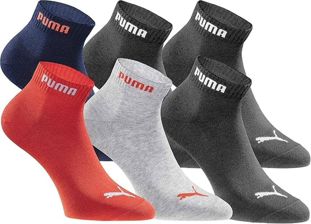 PUMA Quartersocken 18 Paar Pack Statement Edition - Damen und Herren 35-38 Black Blue Red, 35-38 Bla