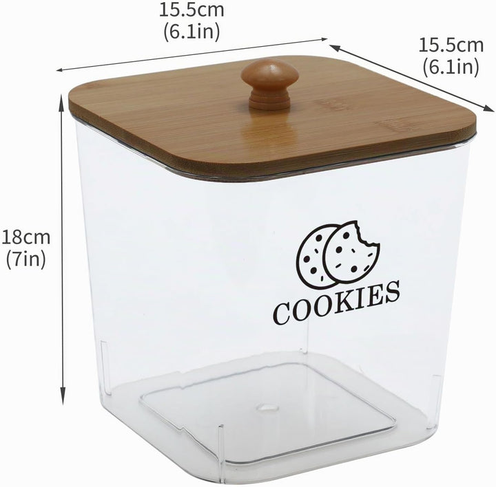 Keksdose Aufbewahrung 2L – Backzubehör Aufbewahrung Keksdose transparent luftdicht, Cute Cookie Stor