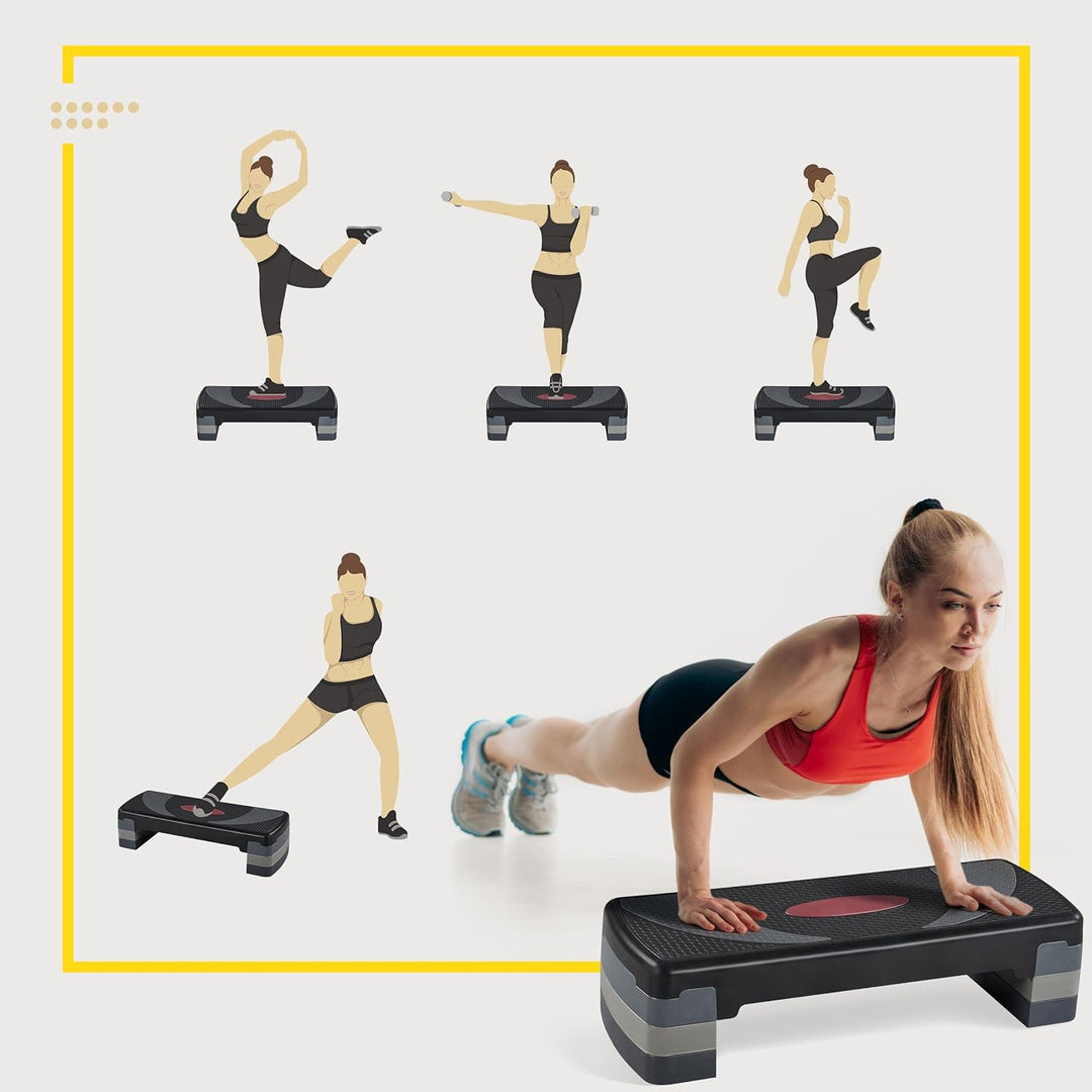 Yaheetech Stepper Aerobic Steppbrett Fitness Heimtrainingsgerät Höhenverstellbar Stepper mit 3 Stufe
