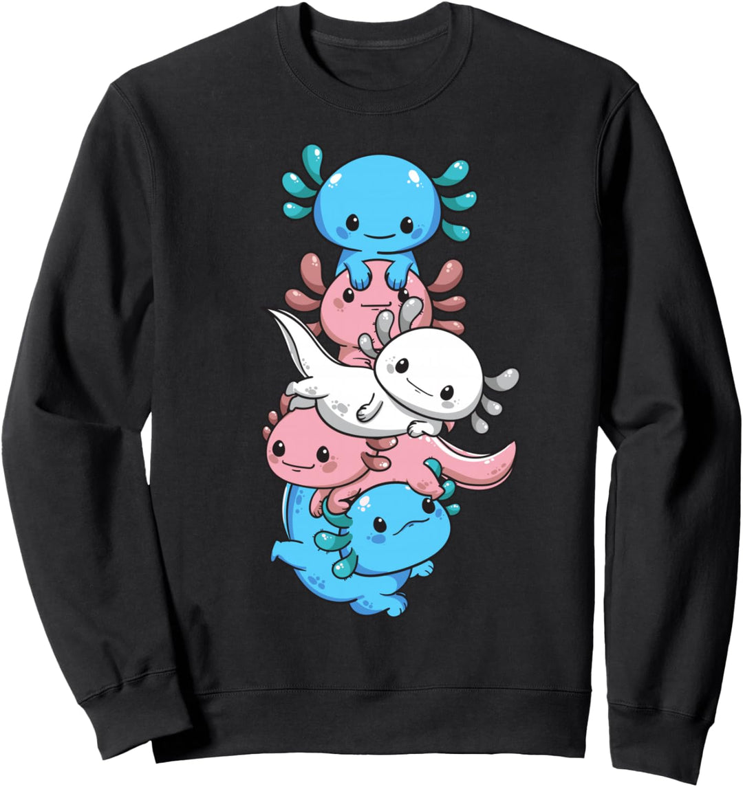 Dezente Transgender Pride Flagge Kawaii Axolotl LGBTQ Trans Sweatshirt